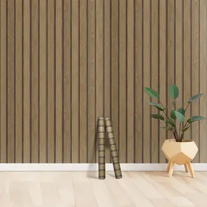 Waterproof Removable Wallpaper Roll 40x100cm, Modern Wood Grain Stripe Pattern, Self-Adhesive Vinyl Material, Home Decoration, Peel And Stick Wallpaper Designs