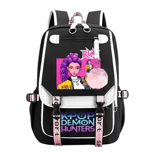 RUMI Kpop Huntrix  Backpack for Teens, Large Capacity Laptop School Bag For Boys & Girls, Breathable S-Shaped Padded Mesh Straps, Multi Pocket Waterproof Bookbag Back to School Gift for Kpop & Anime Fans