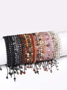 Random Color Beaded Bracelet, Fashionable Adjustable Bracelet for Women & Men for Party, Daily Clothing Decor, Trendy All-match Jewelry for Birthday Gift, Adjustable Strap Bracelets