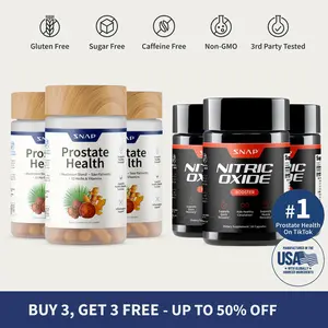 3x Ultimate Men's Health Bundle - Snap Supplements - Prostate Health + Nitric Oxide Booster - Natural Supplement Capsules - Support Blood Circulation & Prostate Health
