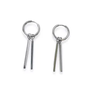 Metal Bar Dangle Drop Earrings for Men Women Streetwear Hip Hop Unisex Style