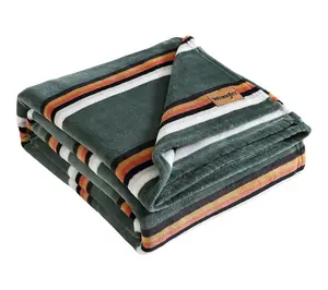 Wrangler Western Saddle Green Plush-Fleece TwinBlanket