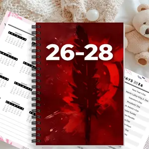 1 This Compact 5.5x8.3 Inch Notebook Includes A Three-year Monthly Schedule and Goal Tracker, 2026-2028 Planning Notebook with A Colorful Cover and Black Feather Design. It Is Coil-bound for Easy Flipping and Use Office, and Home Use.