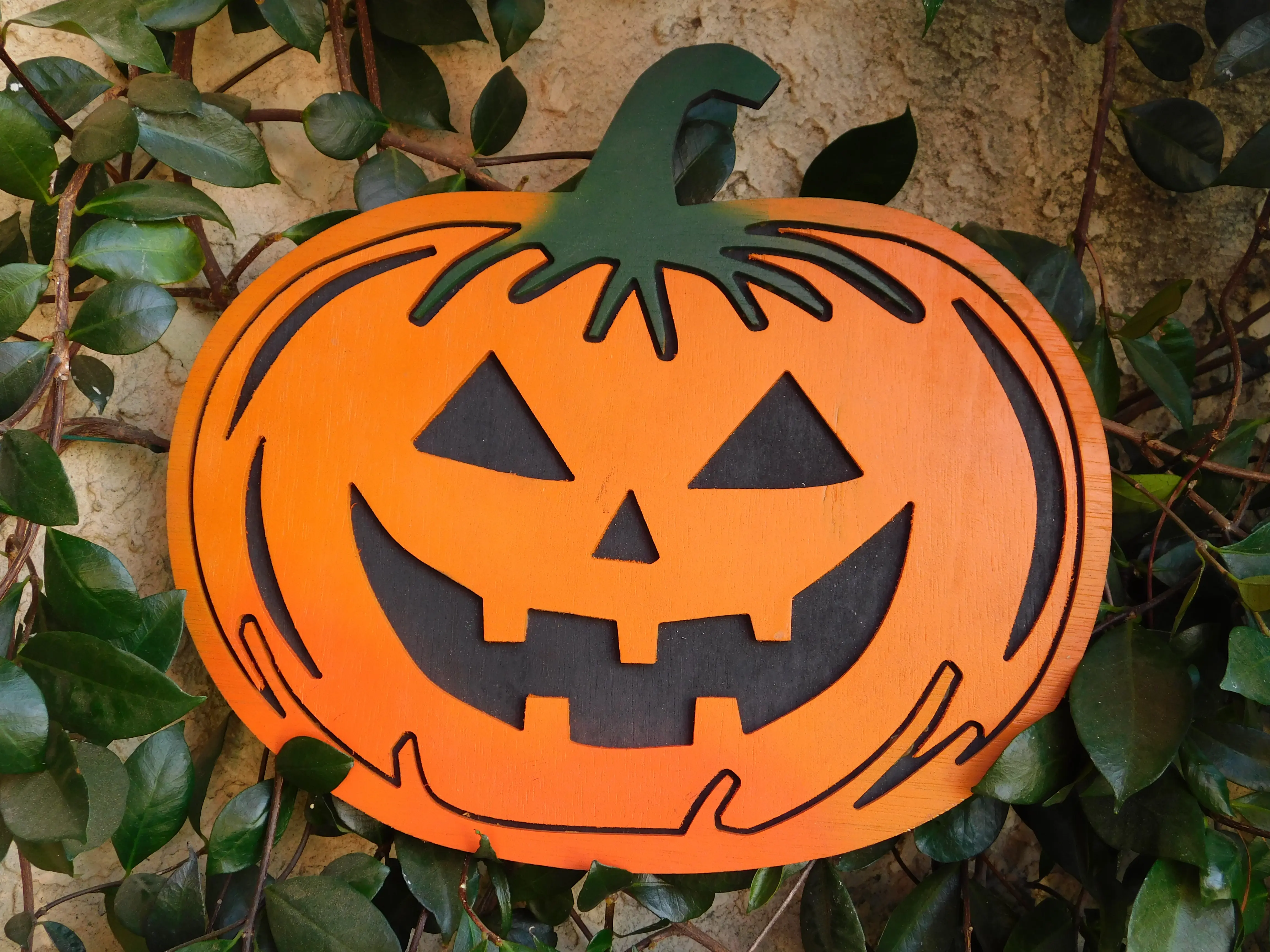 Handmade Wooden Jack O Lantern Halloween Decor | Layered Pumpkin Decoration | Fall & Halloween Home Decor