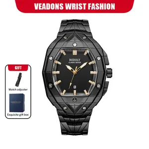 【DealsforYouDays】Luxury Polygon Men's Business Watch Waterproof Luminous Calendar  Premium Metal Texture  Gift Box Included for Men