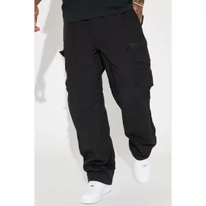 Echo Nylon Straight Cargo Pants - Black