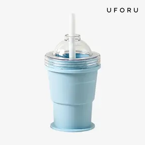 UFORU Ice Ball Maker Cup, Silicone Ice Sphere Mold and Drinking Cup, Easy Release Round Ice Ball Mold for Iced Coffee, Juice, Cocktails, Lemonade and Summer Drinks
