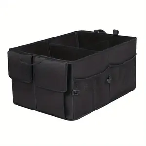 Car Trunk Organizer Box for Suv Back Seat, Waterproof Foldable Car Storage Box with Adjustable Strap