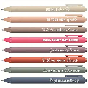 8/16pcs Retractable Ballpoint Pens Writing Pens with Inspirational Quotes, Motivational Sayings, Ink, Suitable for Office, School, Teachers, Men & Women