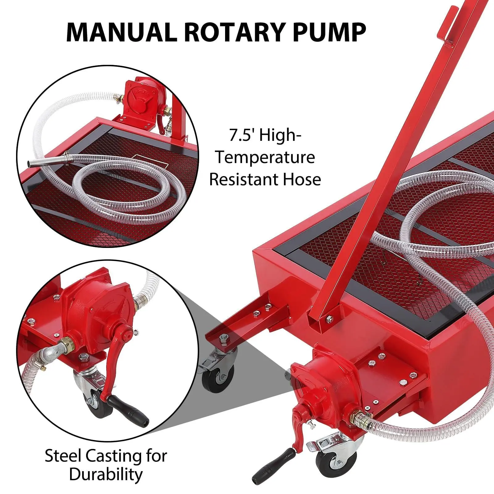 GAOMON Heavy Duty 20 Gallon Low Profile Oil Drain Pan with Manual Pump ...