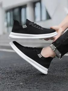 Men's Comfortable Casual Canvas Shoes, Breathable Soft Sole, Non-Slip Wear-Resistant, One-Piece Slip-On Sneakers, All Seasons