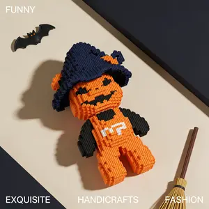 Halloween Pumpkin Wizard Bear Series Building Blocks Model, 1462/1544 Pieces DIY Toy Set, Gift for Friends, Home Decor, Creative Stress Relief