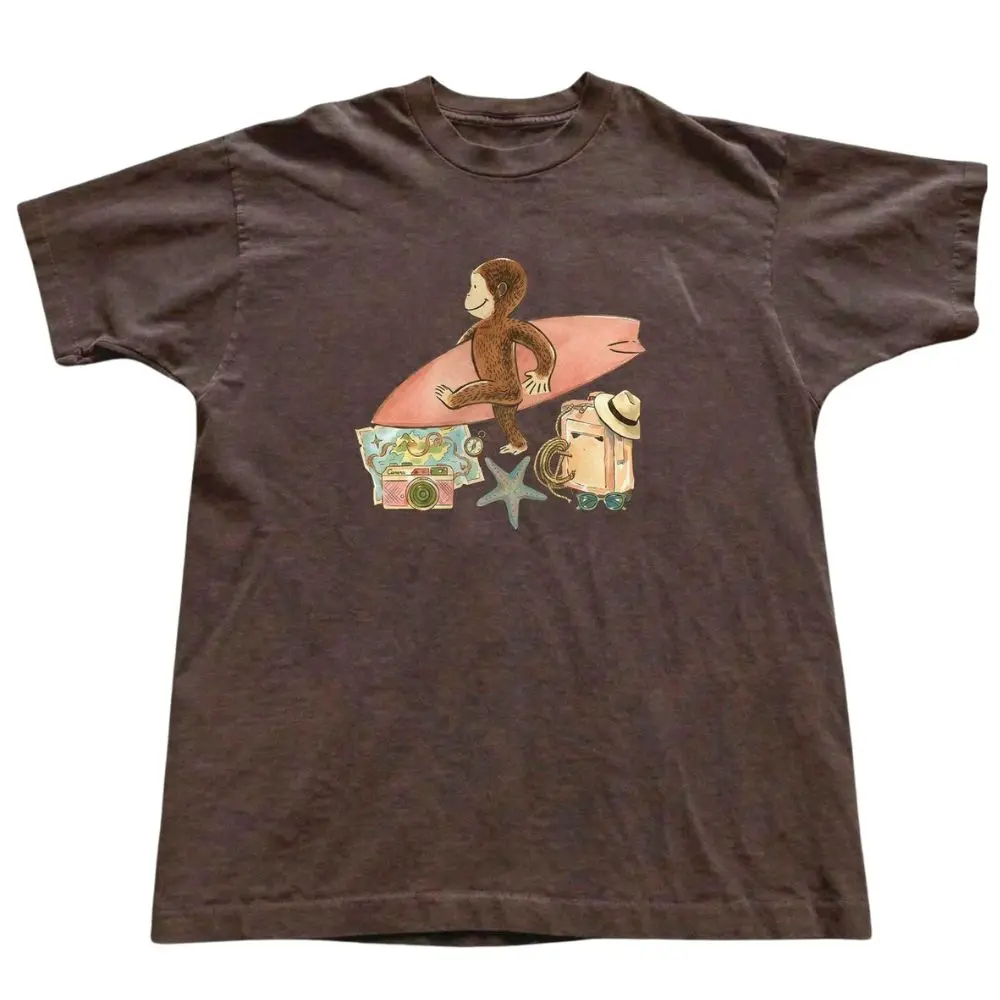 The Surfing Monkey Vacation T-Shirt, Cute Beach Monkey Shirt, Summer Travel Shirt, Gift For Woman, Gift For Men, Womenswear Top Underwear Streetwear, Trending Shirt