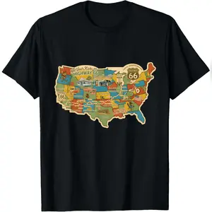 100th Anniversary Americana Highway Travel Map 1926 2026 T-Shirt Comfy Everyday T-Shirt