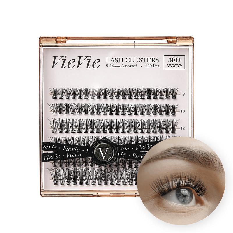 VieVie Narrow Lash Clusters 120pcs DIY Eyelash Extension Lashes, 9-16mm Mix Individual Eyelashes, Natural Look