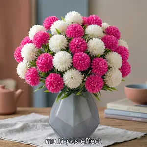 Artificial Hydrangea Flowers, and with Leaves, Ideal for Home Decor, Floral Decor, Wedding, Party, Garden, DIY, Office, Hotel, Moving Gift