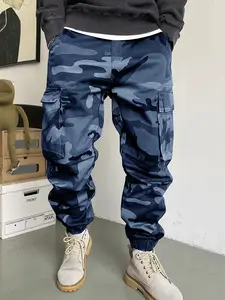 Men's Camo Cargo Pants Casual Fashion Pocket - Comfort Fit with Multi-Pocket Design, Street Style Drawstring Waist, All-Season Wear