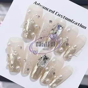 Elegant Moment - Nail It NYC Press-on Wearable Nail Gold- Luxury on your tips