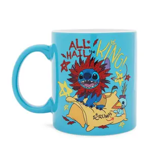 Disney Lilo & Stitch "All Hail The King" Ceramic Glitter Mug | Holds 20 Ounces