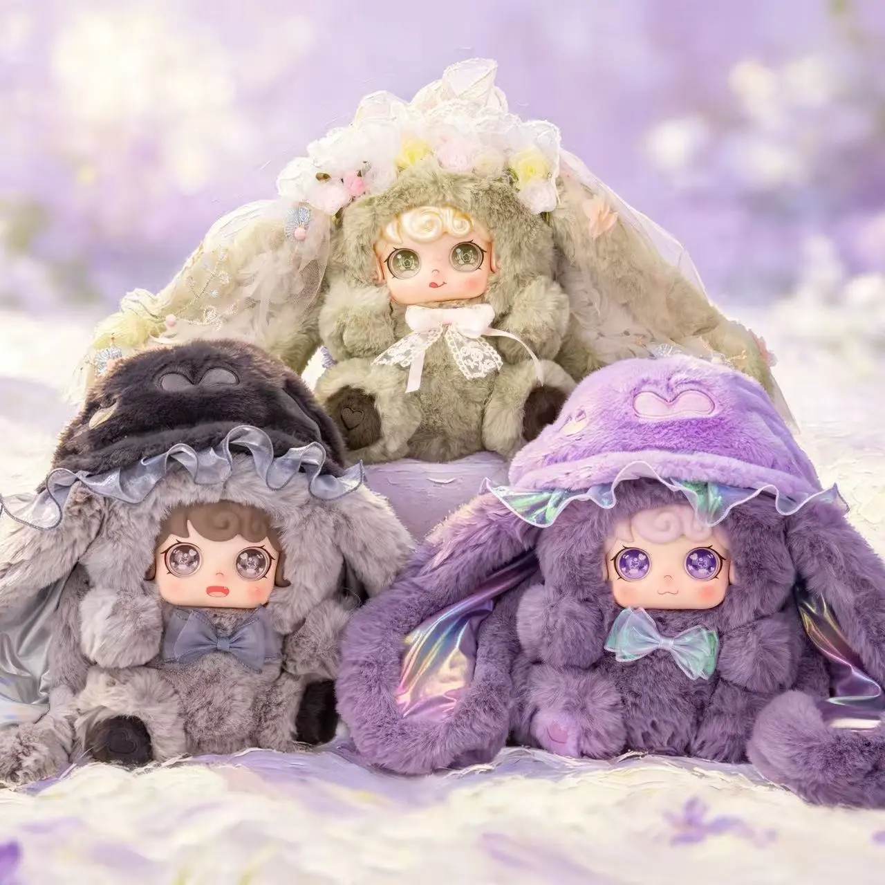YOUYOU Jellyfish Hat 600% Plush Toy Doll Blind Box Collection，Bunny Plush Dolls，Soft Furry Collectibles,summervibes
