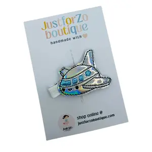 Sky High Hair Clip, Summer Vacation, Airplane.