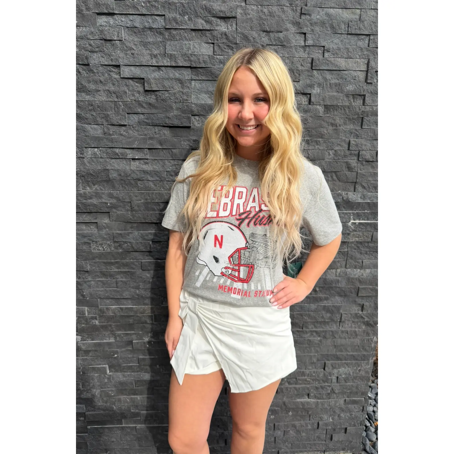 Nebraska Cornhuskers Stadium Sketch Graphic Tee