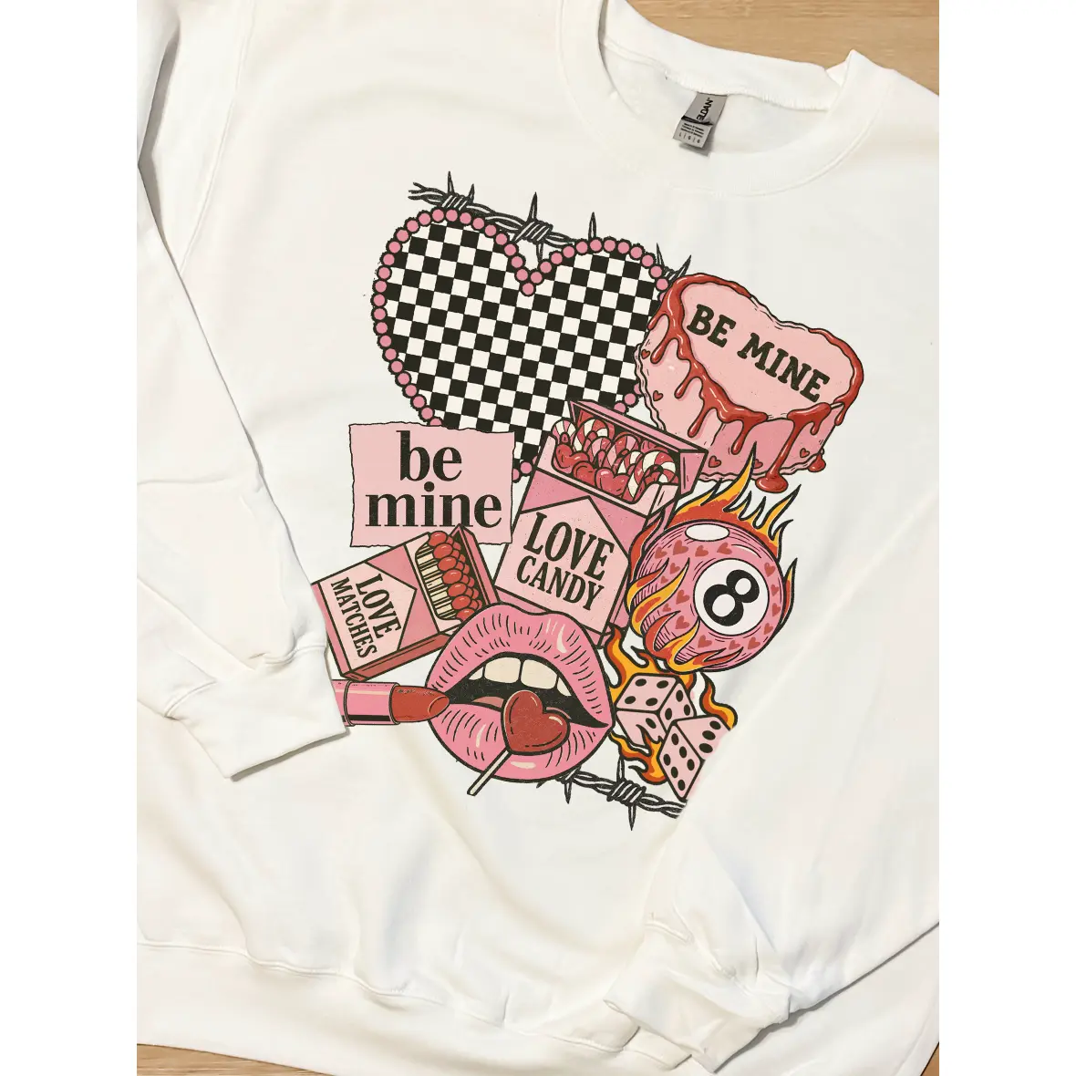Trendy Love Collage Graphic Top Trendy Love Collage Graphic Top