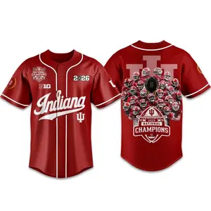 Hoosiers Big Ten National Champions 2025 2026 Baseball Jersey