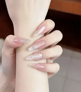 Miya(8017)gc.Pretty press on nails selected size and length.