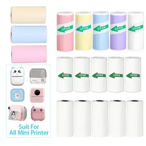18 Rolls Mini Printer Paper Set, Label Thermal Printer Paper, Colorful Paper, Photo Paper, Self-adhesive Sticker Paper for Mini Portable Printer, Label Thermal Printer Paper, Birthday Gifts, Paper for Office & Home Use