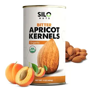 SILO Nuts Organic Bitter Apricot Kernels - USDA Certified Organic Bitter Apricot Seeds - Natural & Non-GMO, Premium Quality Kernals, No Sulfur or Additives - 16 oz