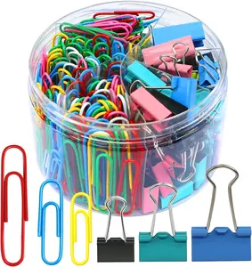 340PCS Colorful Paper Clips and Binder Clips Assorted Sizes – Office School Supplies Document Organizing Clip Set