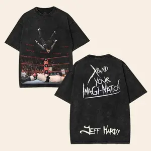 Jeff Hardy Magination Washed Vintage Graphic Tee – Oversized WWE Wrestling T Shirts Inspired by The Charismatic Enigma, Retro Streetwear & Extreme Wrestling Legacy wash t-shirt cotton unisex classic fan gift top Fabric Menswear casual shirt wwe fan
