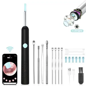 Ear Wax Removal, Ear Cleaning kit with 1296P Camera, Ear Camera, Earwax Remover Tool for iPhone, iPad & Android, Ear Cleaner Earwax Removal Kit Black removal tool set was toolkit earpick wax removal tool wireless clean gentle pick remival wide angle