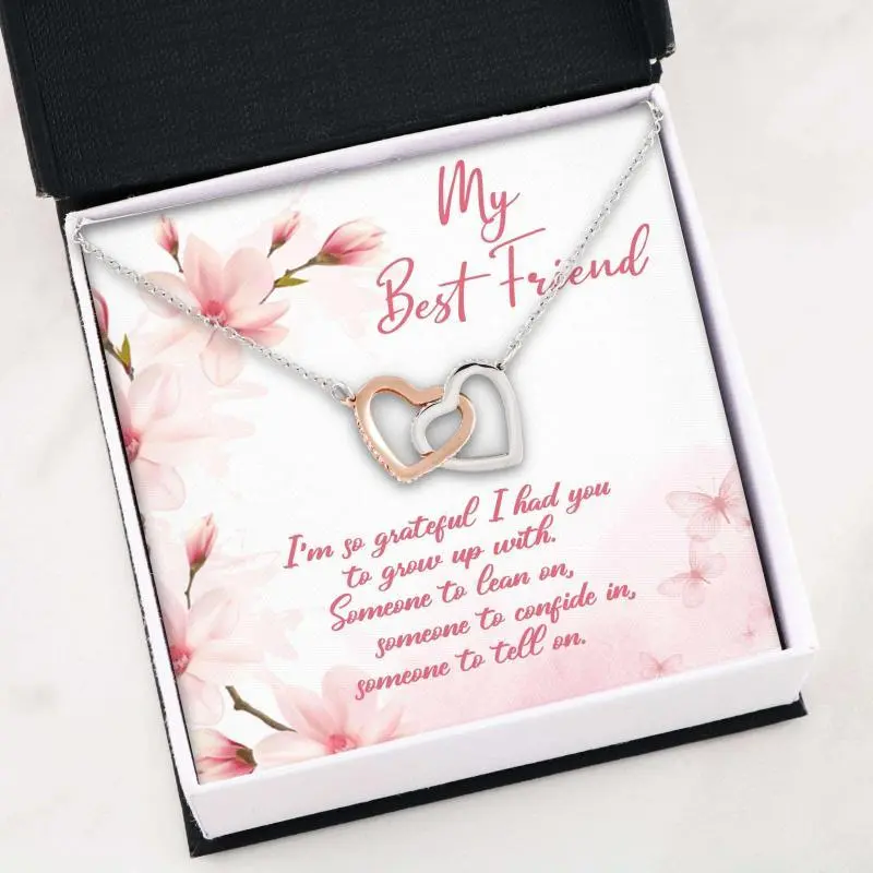 Best Friend Necklace, My Best Friend Interlocking Hearts Necklace, Friendship necklace, matching sets, BFF gifts, meaningful jewelry, best friend forever