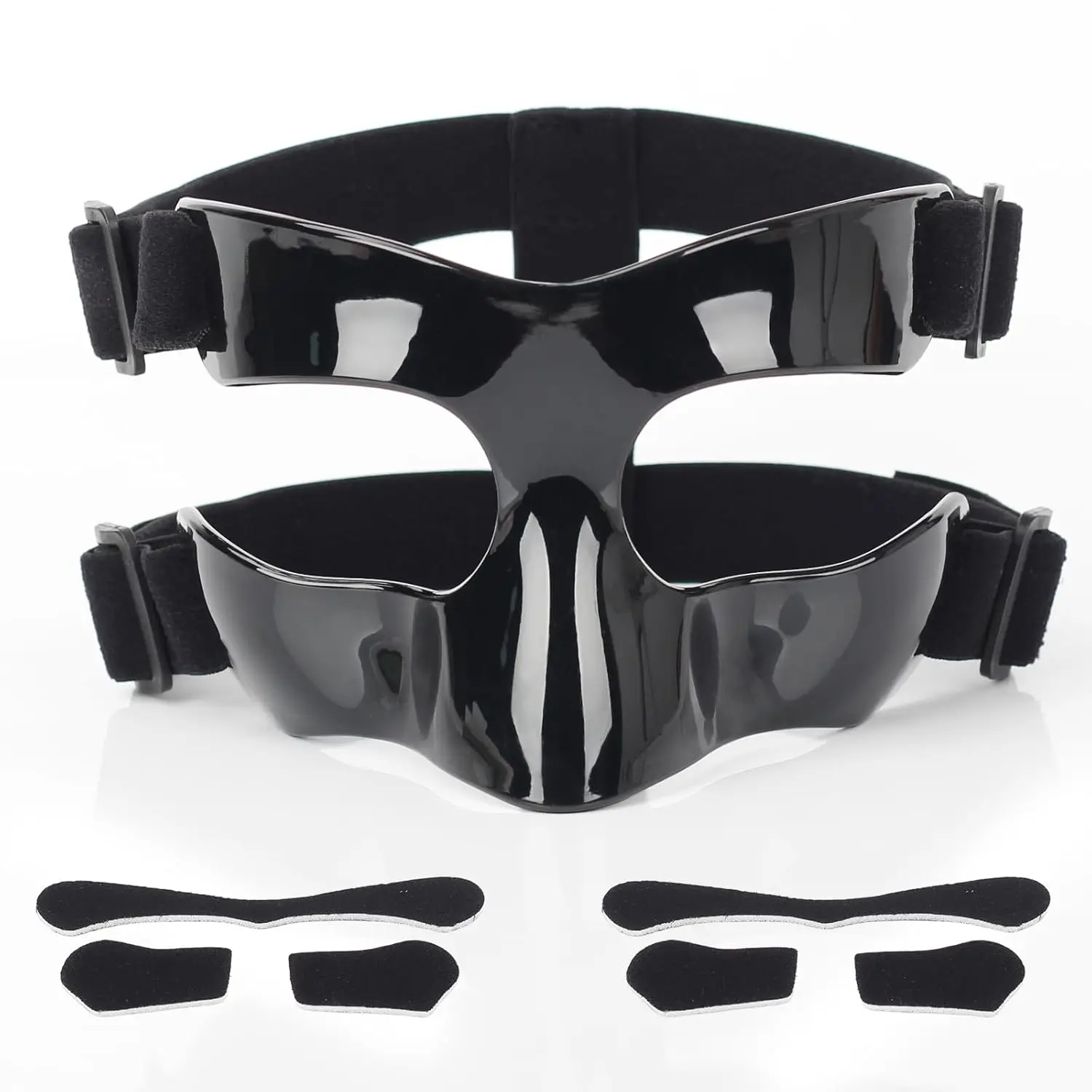 BK01B Nose Guard for Broken Nose, Sports Face Shield Masks with Padding, Adjustable, Breathable, and Clear for Adults and Teenagers, Suitable for Basketball, Soccer, and Other Sports