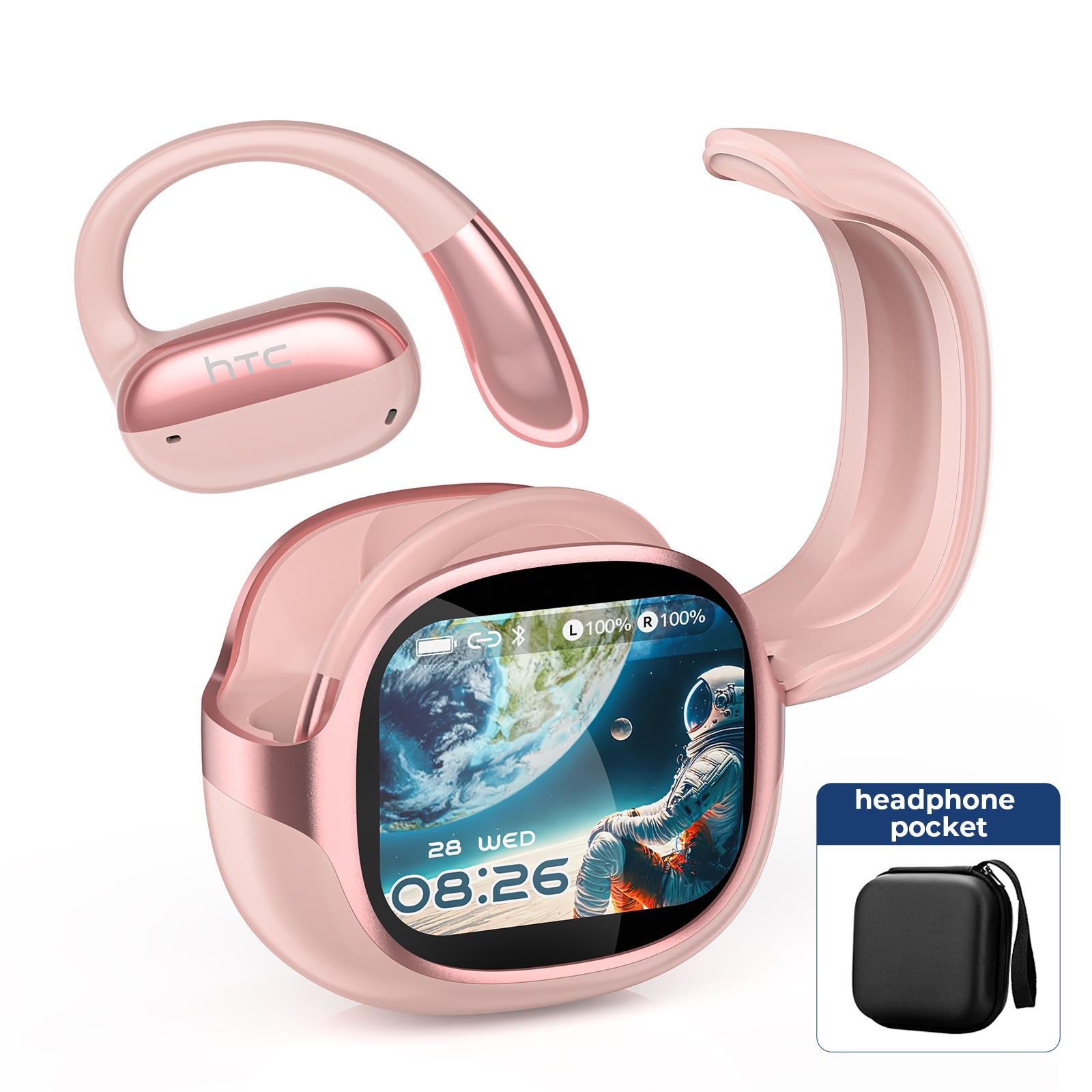 HTC NE58 - Bluetooth 6.0 Low Latency, OWS Open-Ear Comfort, LED Multi-Function Touchscreen, Hi-Fi Sound & HD Calls - Fit for All Scenarios: Travel, Office, Music & Entertainment