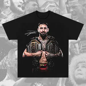 Ilia Topuria "Champ Champ" T-Shirt Ilia Topuria Tee Ultimate Fighting Championship Graphic Tee for UFC & Sports Fans Short Sleeve Crew Neck Retro Soft Cotton MMA Shirt Perfect Gift for UFC Fans MMA Fans American Made Fightwear