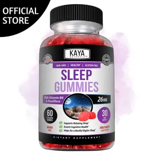 Kaya Naturals Melatonin Gummies - Health Supplement & Sleep Aid for Adults, Helps You Fall Asleep Naturally, Vitamin B6 Gummies | 60 Sleep Gummy Vitamins for Women & Men | 30-Day Supply