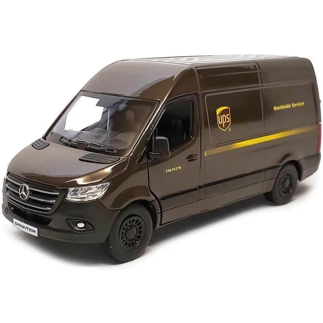 5" Cargo Van UPS Mercedes Sprinter 1:48 O Scale Die Cast Metal Model Toy Van, Pull-Back Action Diecast Cars Die Cast Vehicles