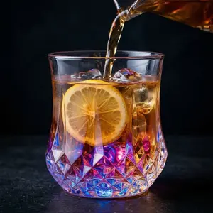 LED Glowing Tumblers, Liquid Activated Flash Crystal Cups, Water Activated Auto Light Up Shimmering Plastic Cups for Party Bar Nightclub Tableware