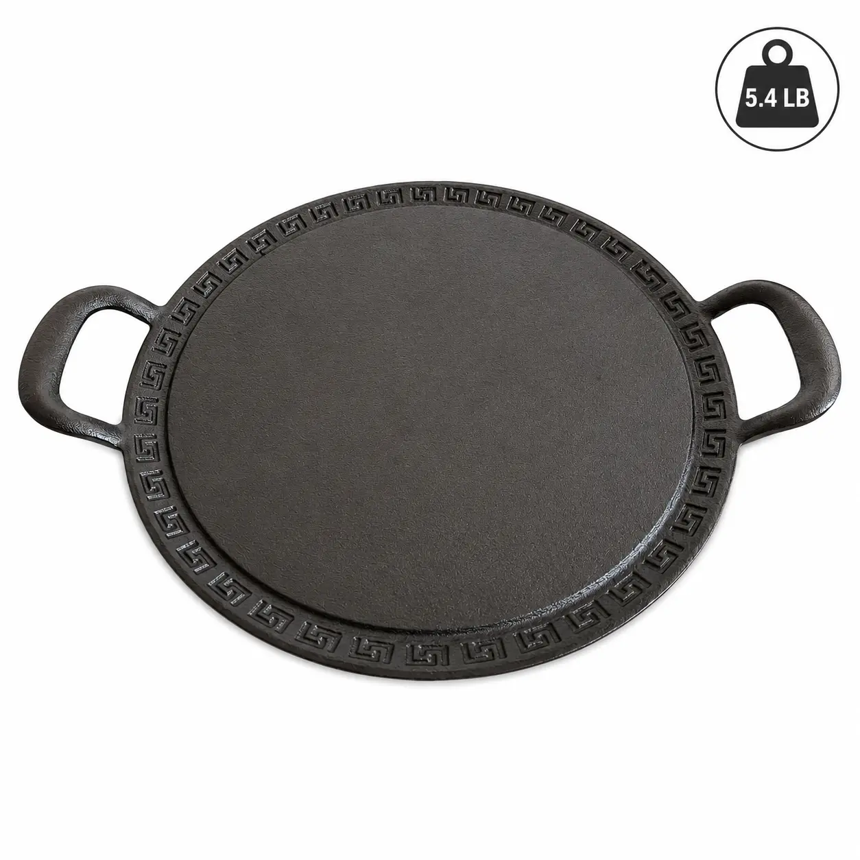 Cast Iron Traditional Roti Tawa 11 Inch Round Nonstick Crepe Pan Flat Griddle with Dual Handles, 5mm Heavy Gauge Dosa Chapati Tortilla Pancake Pan, All Stove Compatible