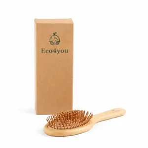 Eco4you Round Bamboo Hair Brush for Volume & Scalp Massage – Eco-Friendly Detangling Brush for All Hair Types