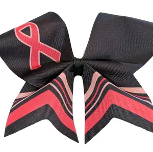 Breast Cancer Black Cheer Bow