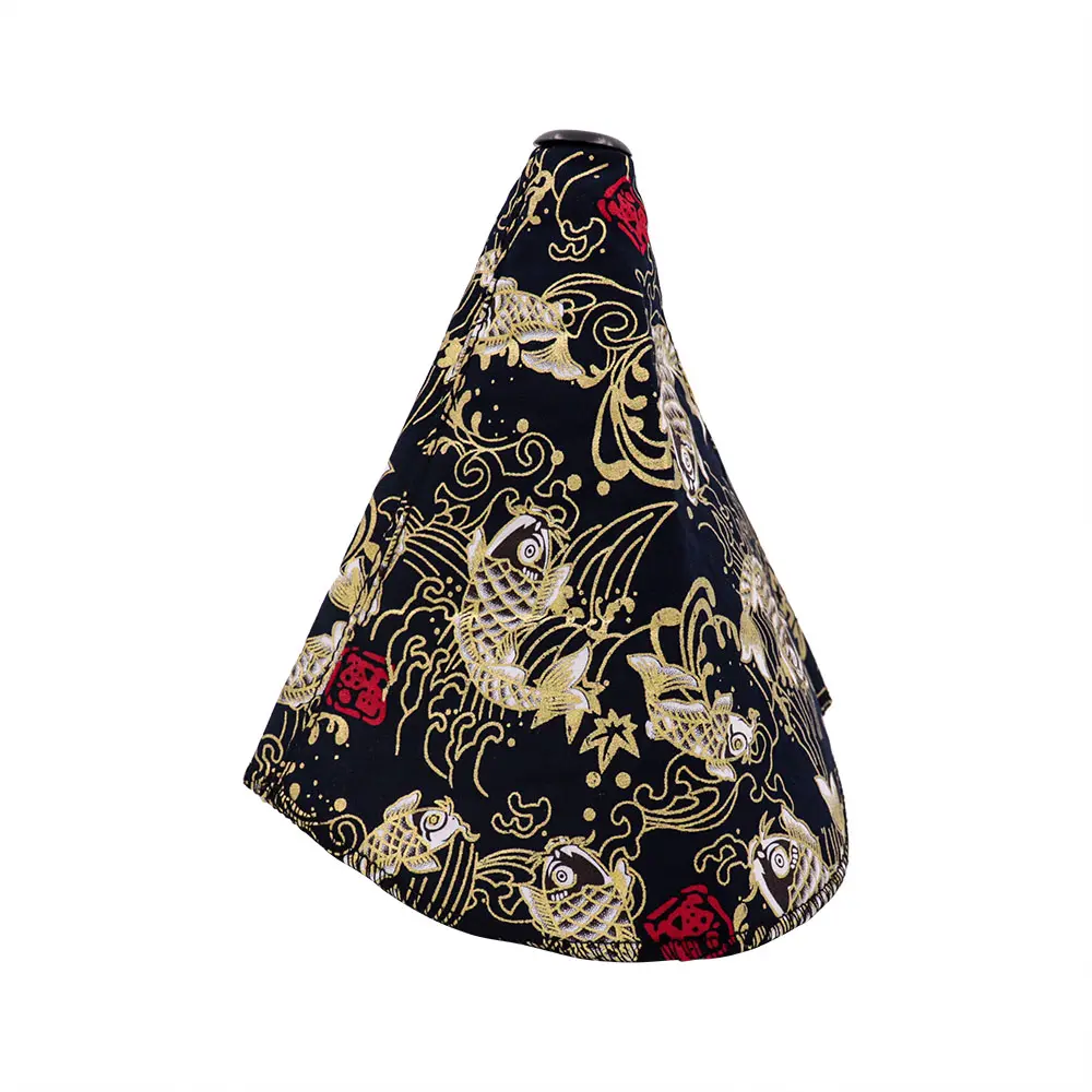 JDM Black Wave Koi Fish Sakura Shift Boot Cover Universal AT/MT Transmission V2