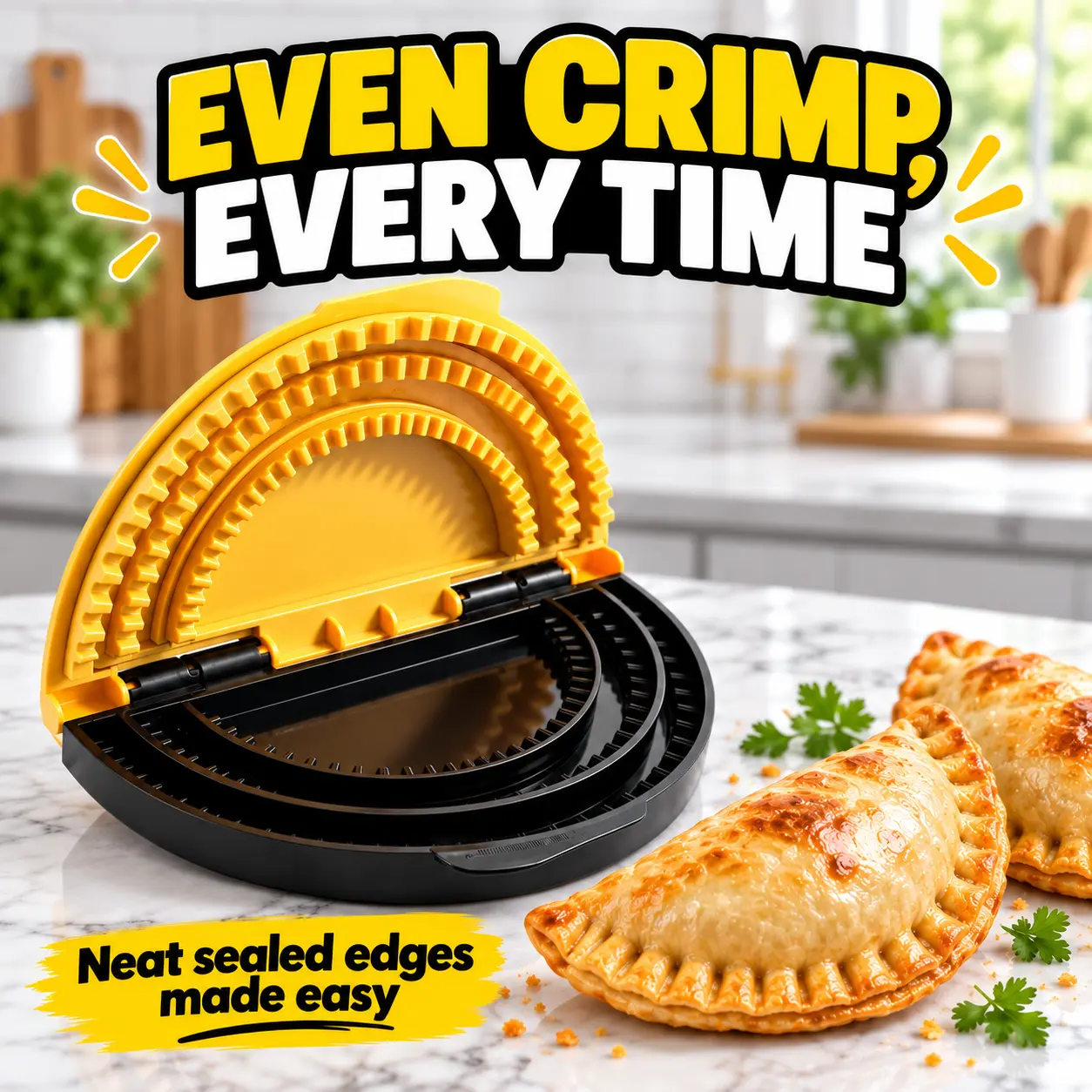 Empanada Press and Sealer with 3 Size Options, Easy Crimping Pastry Maker for Homemade Empanadas, Turnovers and Hand Pies, Quick Fill Fold Seal Kitchen Tool for Family Cooking and Meal Prep