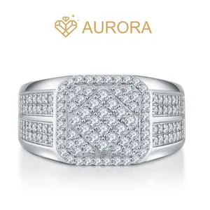 【#76 Starry night】Moissanite rings with 925 Sterling Silver Male ring man ring couple ring Synthetic Moissanite