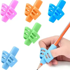 Pencil Grip (5 Counts), Silicone Pencil Grip without Pencil, Writing Aid Tool, Writing Stationery Supplies for Students