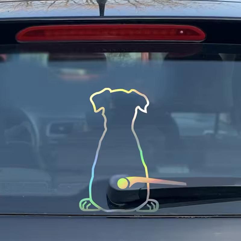 Car Rear Windshield Wiper Decal, Reflective Funny Animal Vinyl Sticker, Universal for Truck Car Bumper, Auto Exterior Decor