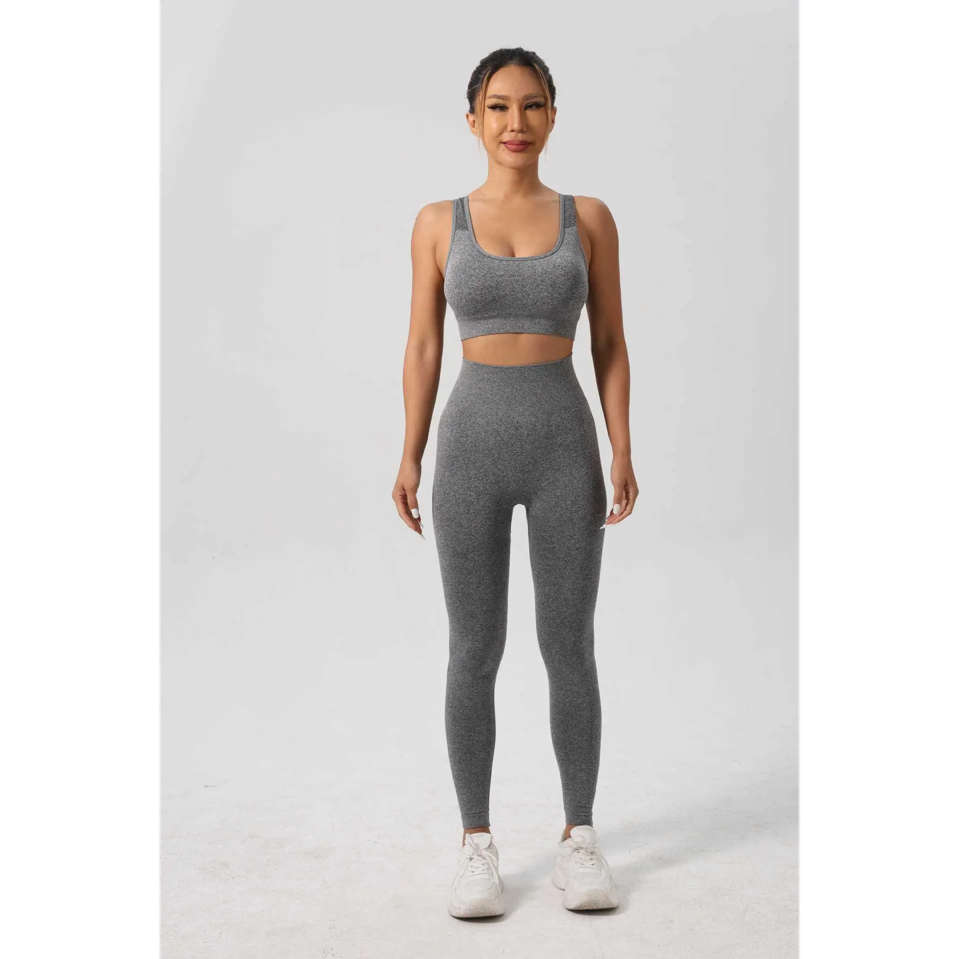 Gray long [bra + long pants]